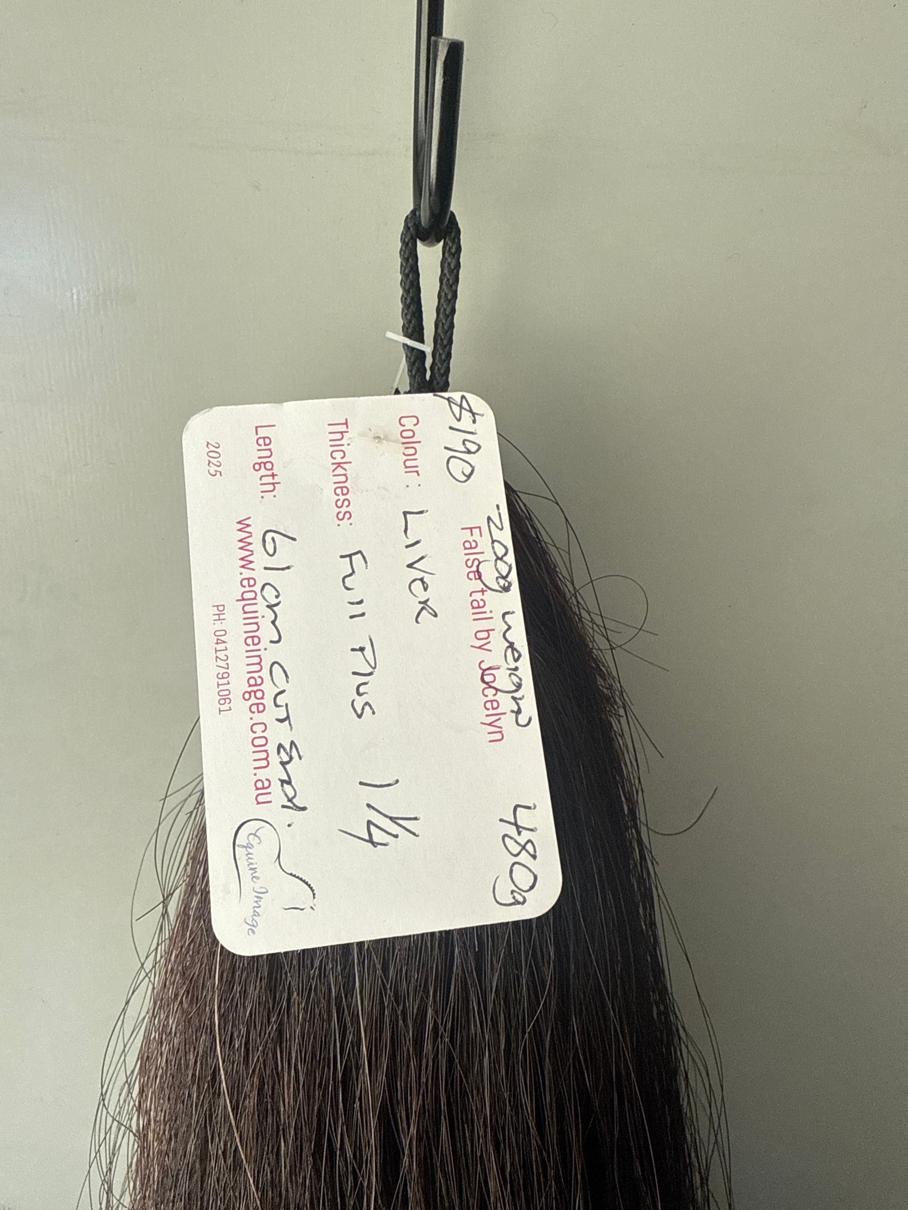 Weighted Liver chestnutFull plus 1 1/4 times ( 200g weight added ) thickness 61 cm long suit pony final weight 480g