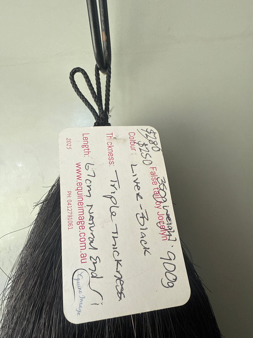 Weighted Liver - Black ( natural black ) 67 cm natural end Triple thickness ( 350g weight added ) Final weight 900g