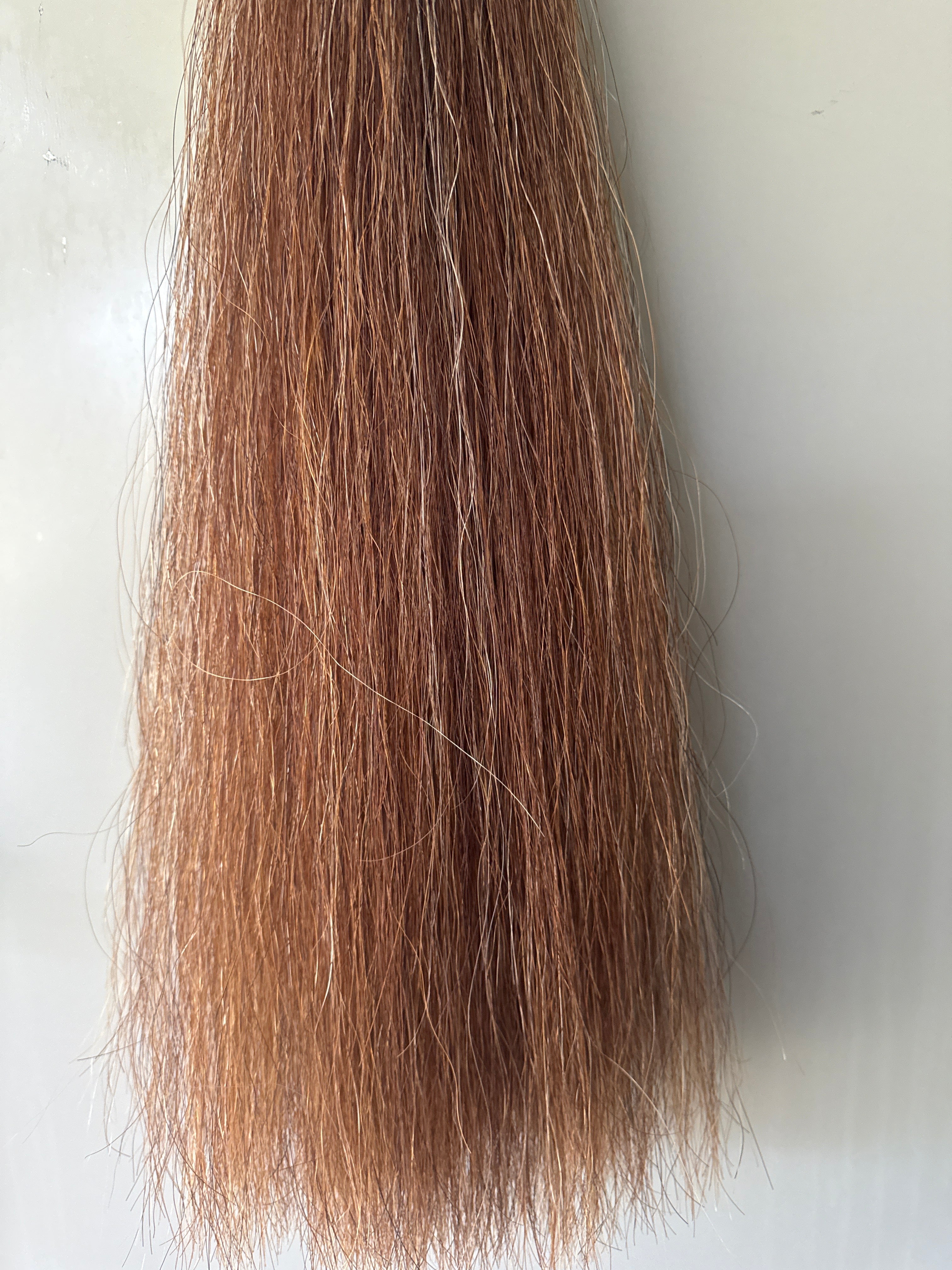 chestnut flaxen blend single Thickness 62 cm cut end