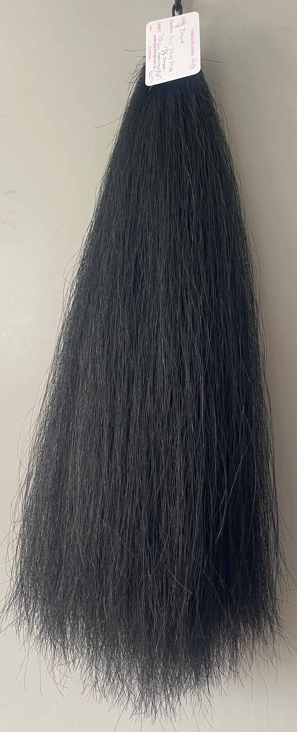 Dyed Black Full plus ( 1.3/4 times ) 310g hair 70 cm  long natural end