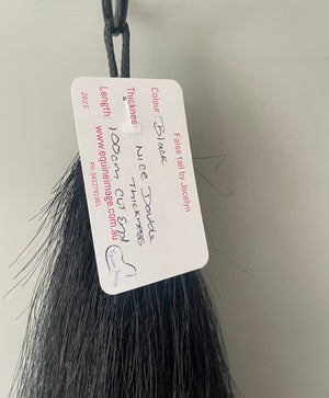 Qhorse Dyed Black 100 cm cut end Double thickness