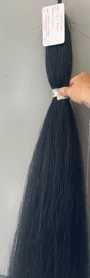 Qhorse Dyed Black 100 cm cut end Double thickness