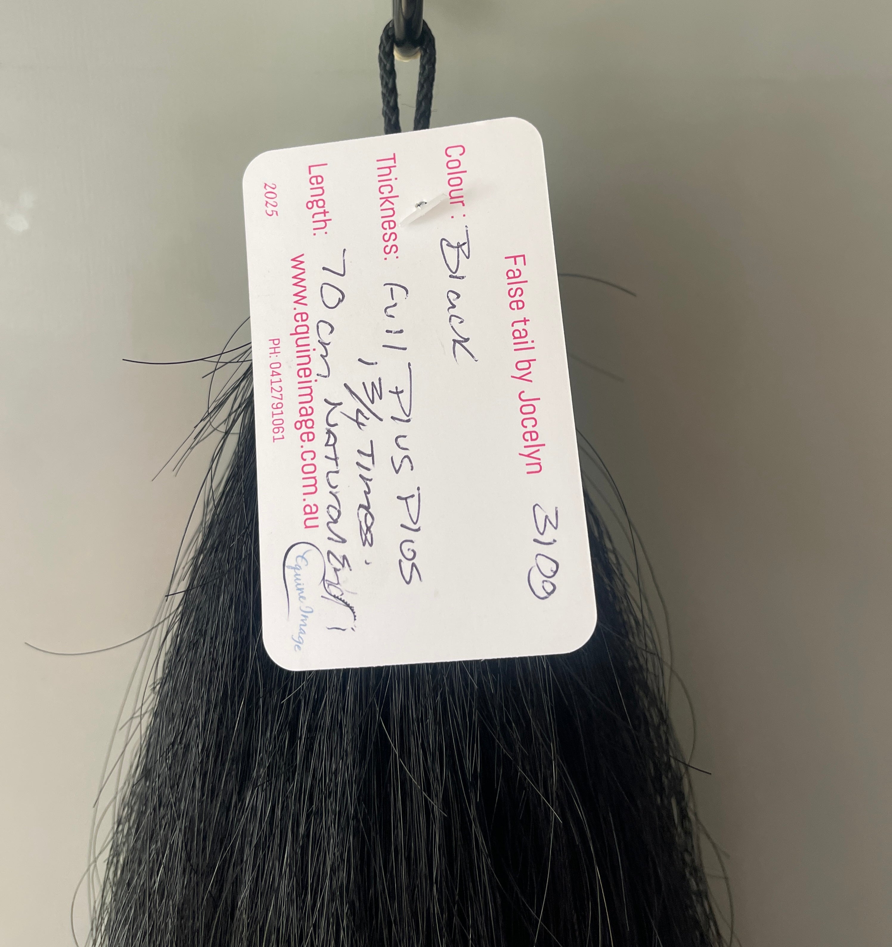 Dyed Black Full plus ( 1.3/4 times ) 310g hair 70 cm  long natural end