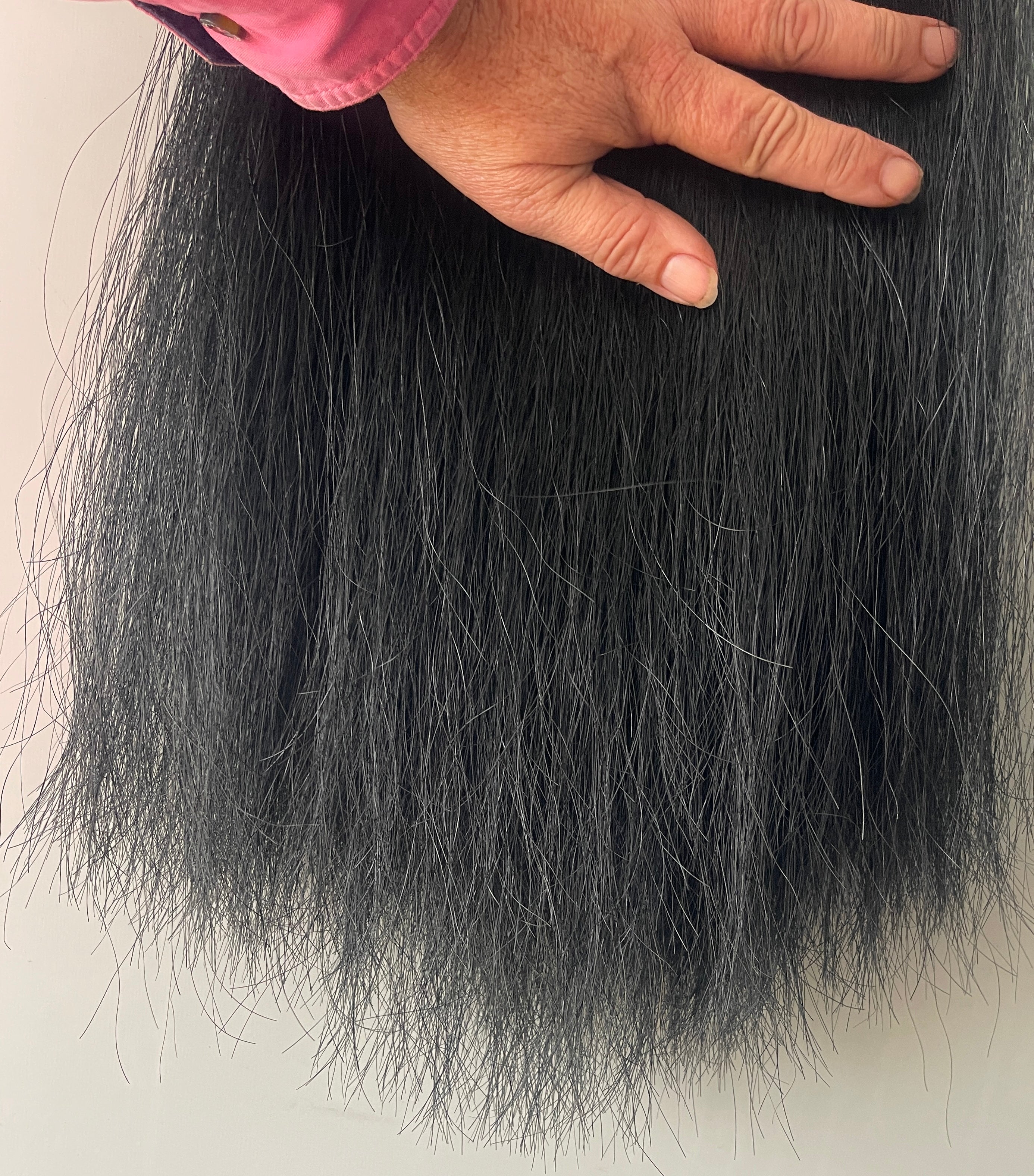 Dyed Black Full plus ( 1.3/4 times ) 310g hair 70 cm  long natural end