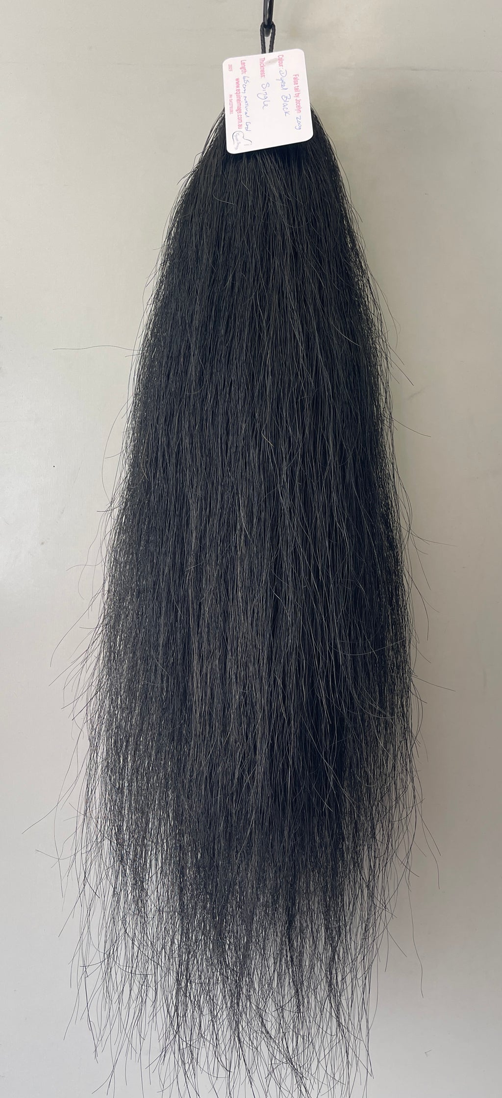 Black Single thickness pony 65 cm natural end