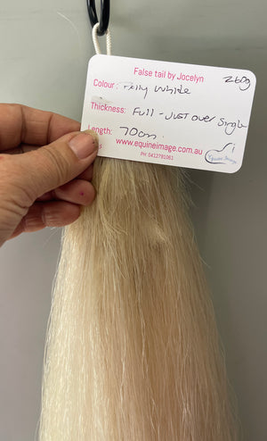 Pally white - off white full thickness ( just over single 260g of hair approximately) 70 cm long