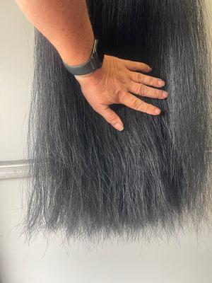 Qhorse Dyed Black 100 cm cut end Double thickness