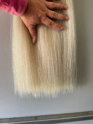 Pally white - off white full thickness ( just over single 260g of hair approximately) 70 cm long