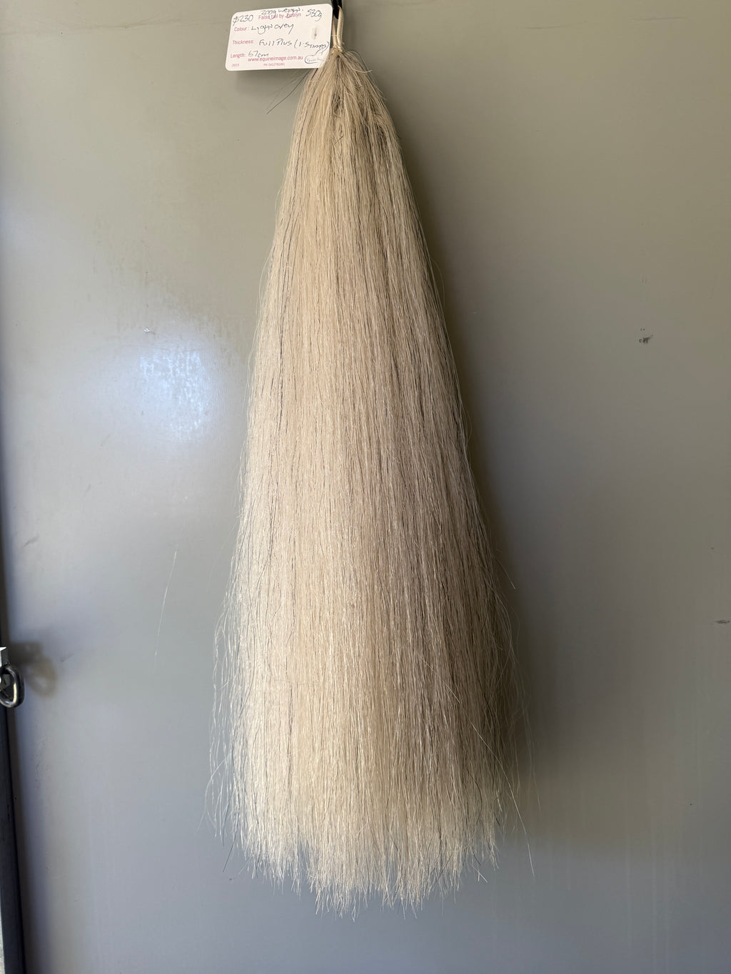 Weighted light Grey blend  Full plus ( 1.5 times ) 67 cm hair length final weight( 200g added ) 530g