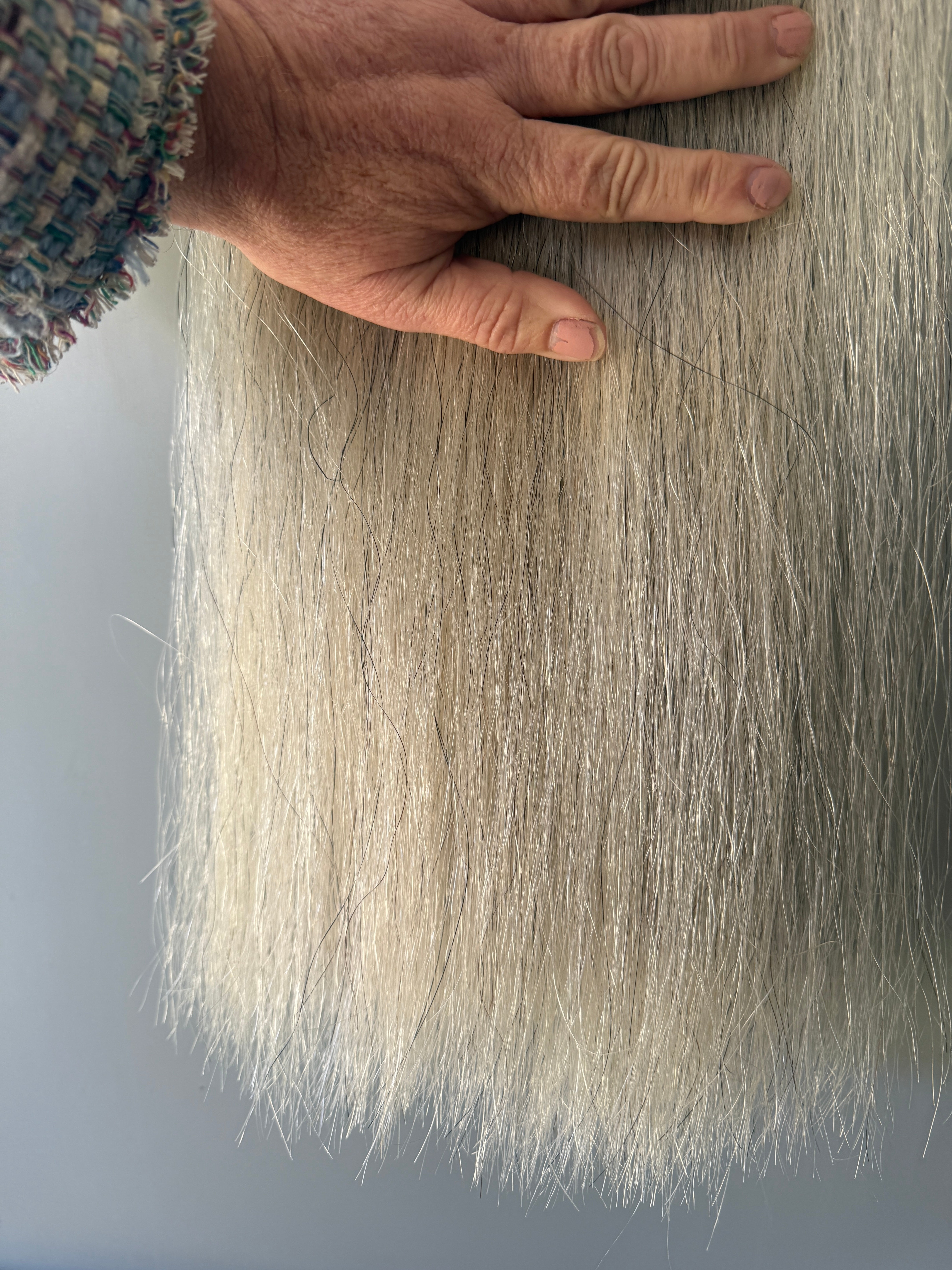 Weighted Light Grey  66 cm cut end -400g weight added Full ( just over single )thickness Final weight 630g